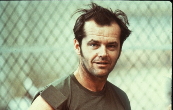 Jack Nicholson při natáčení Přeletu nad kukaččím hnízdem