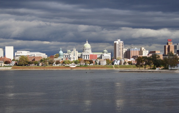 Historické město Harrisburg v Pensylvánii