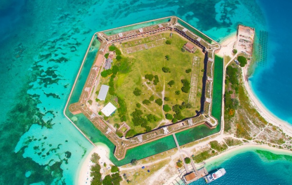 pohled shora na Fort Jefferson