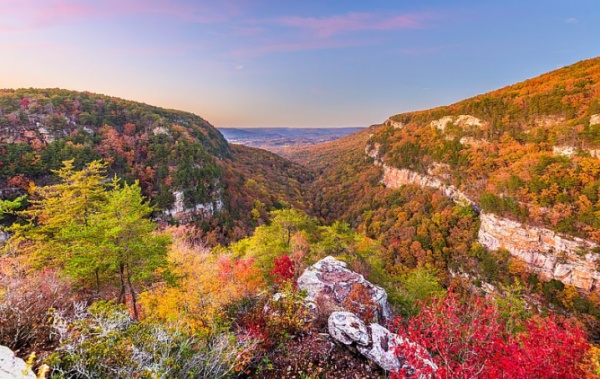 Cloudland Canyon září barvami