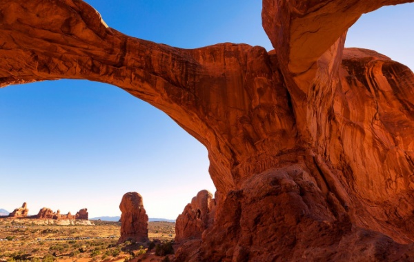 Double Arch při západu slunce