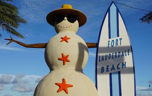 Umělý sněhulák na Floridě