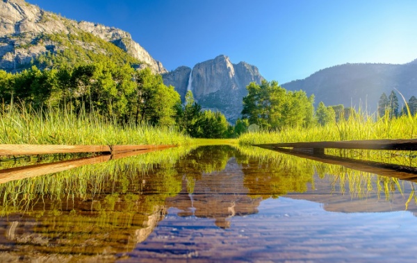 Yosemitský vodopád v období dešťů