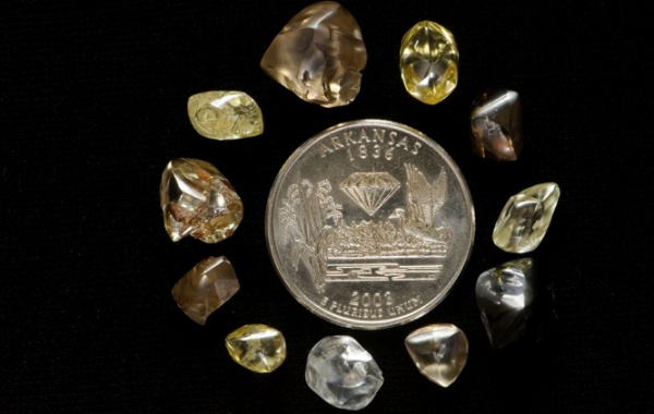 Diamanty z dolu v Arkansasu.
