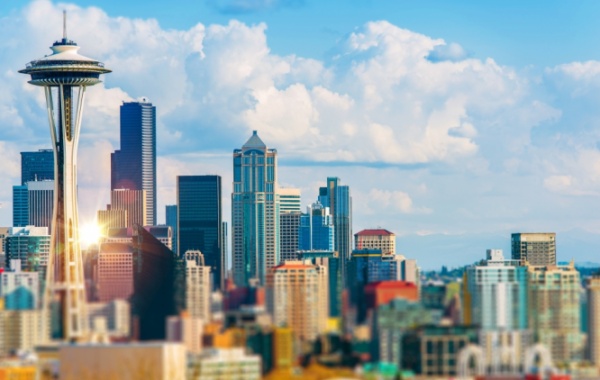 Moderní pohled na město Seattle