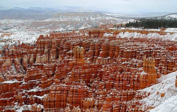 Zasněžený Bryce Canyon, Utah