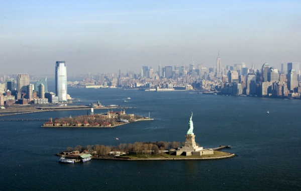 New York - pohled na záliv z ptačí perspektivy 