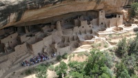 Indiánské stavby v Mesa Verde, stát Colorado