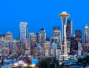Večerní panorama města Seattle, stát Washington - Amerika.cz