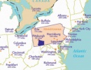 Pittsburgh a Filadelfie - mapa